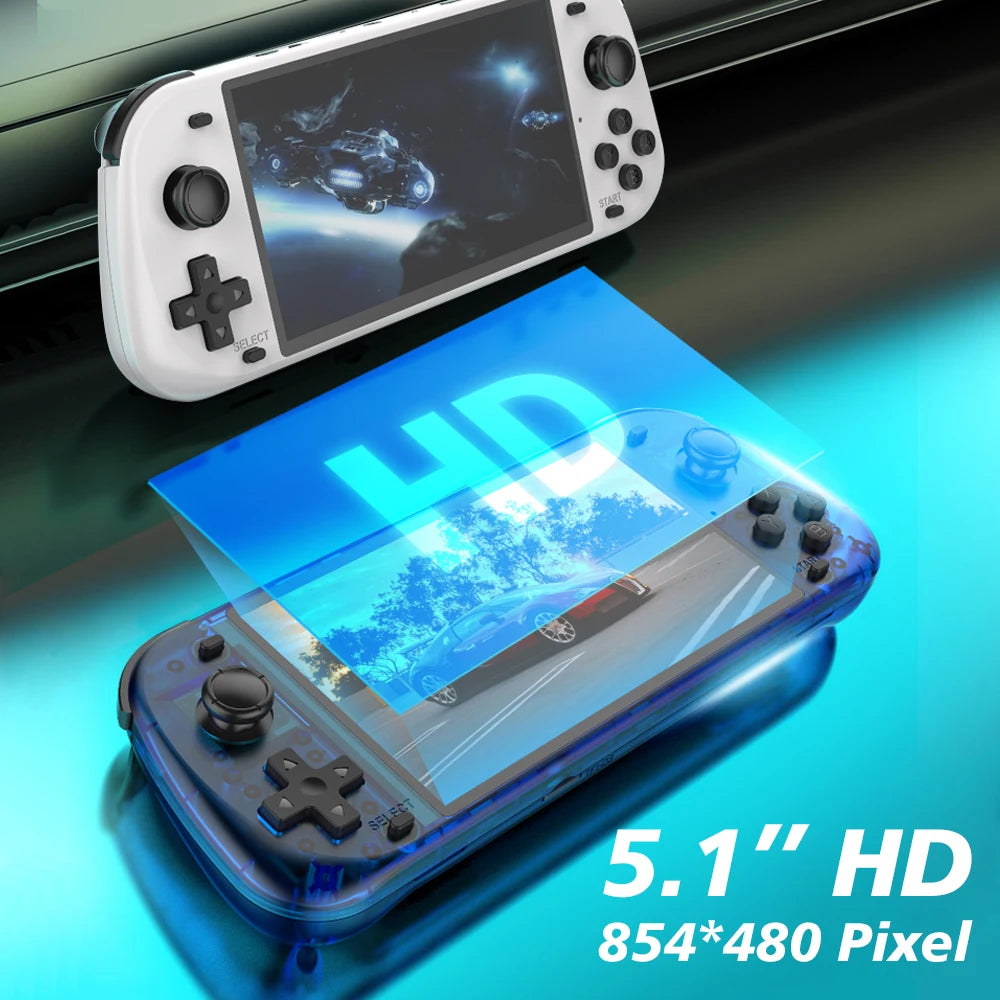 New R50S Retro Handheld Game Console 5.1 Inch Large Screen Linux System 854*480 4200Mah Video Gaming Player Boy Gifts
