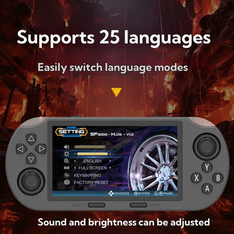 SF3000 Retro Handheld Video Game Console Linux System 4.5 Inch 854*480 IPS Screen 3000Mah Portable Pocket Video Player Games